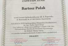 Bartosz Polak - finalista Olimpiady „Losy żołnierza i dzieje oręża polskiego"