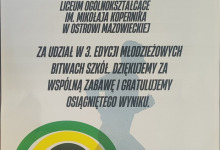 19 marca 2025 r. - Młodzieżowe Bitwy Szkół