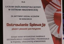 Ostrowianie śpiewają -  koncert pieśni i piosenek patriotycznych