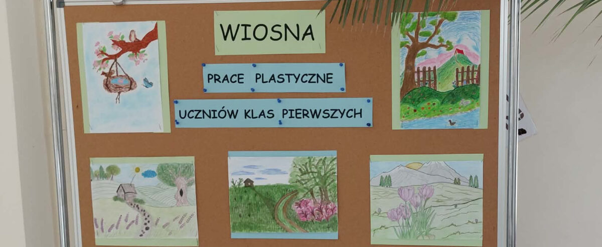 Wiosna, wystawa prac plastycznych
