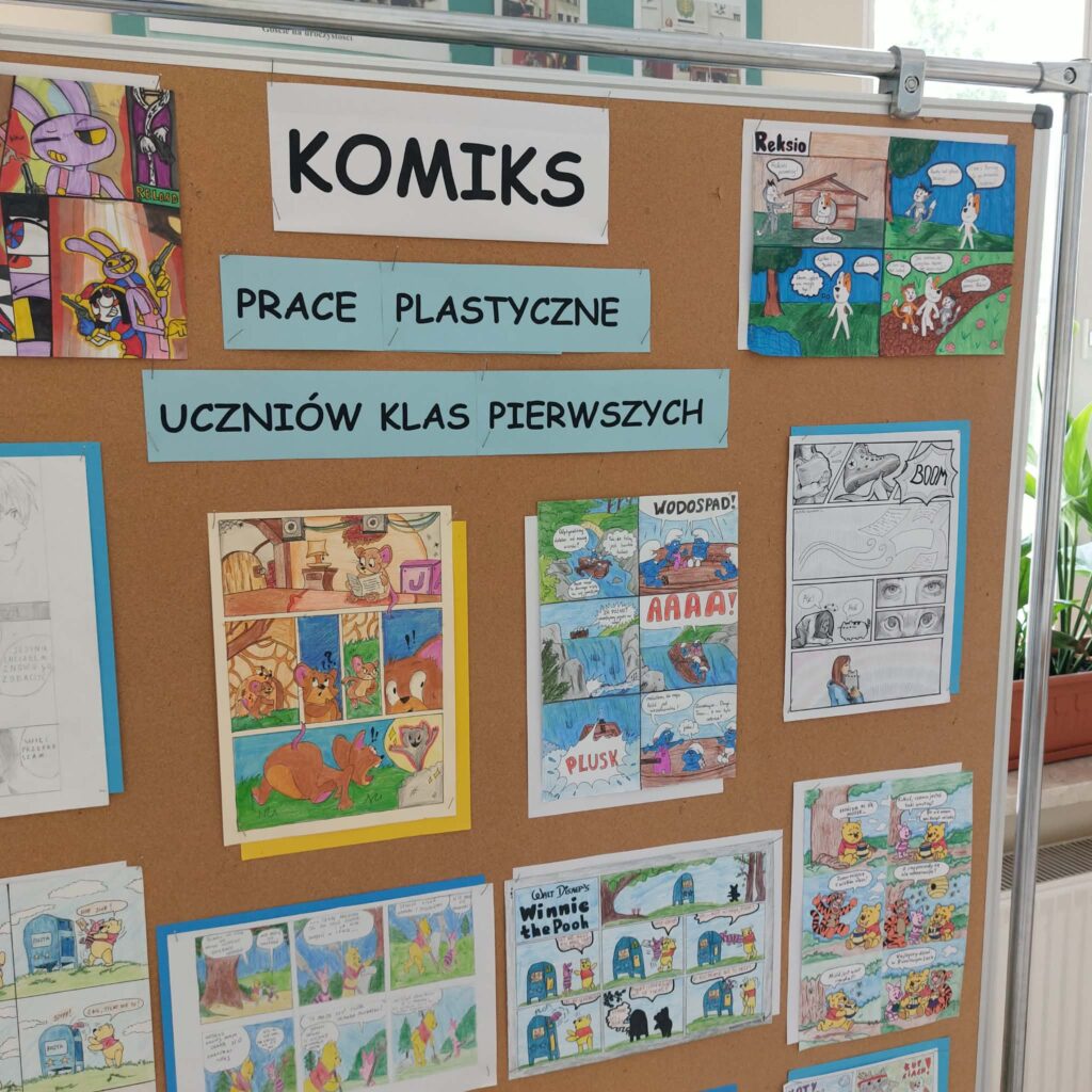 Komiks. Wystawa prac plastycznych uczniów klas pierwszych