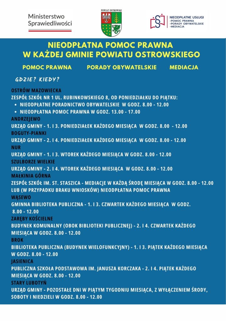 Nieodpłatne porady prawne