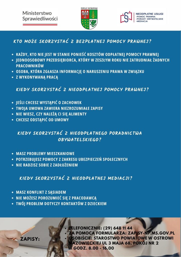 Nieodpłatne porady prawne 2